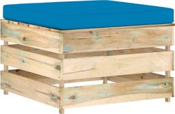 vidaXL Modułowy stołek z poduszką, impregnowane drewno, jasnoniebieski 