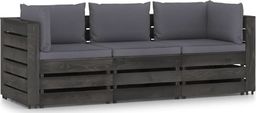  vidaXL Ogrodowa sofa 3-os z poduszkami, impregnowane drewno, antracytowa 