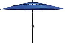  vidaXL 3-poziomowy parasol na aluminiowym słupku, lazurowy, 3,5 m