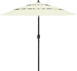  vidaXL 3-poziomowy parasol na aluminiowym słupku, piaskowy, 2,5 m