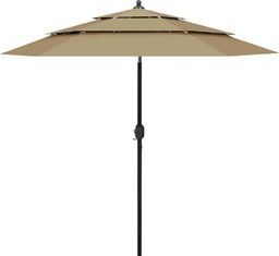  vidaXL 3-poziomowy parasol na aluminiowym słupku, taupe, 2,5 m