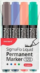  Monami Marker permanentny komplet - mix kolorów - czarny, niebieski, czerwony, zielony Monami TARGI