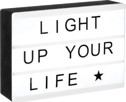 Lampa stołowa Atmosphera Biała lampka LED ozdabiana napisami
