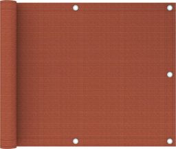 vidaXL Parawan balkonowy, terakotowy, 75x500 cm, HDPE
