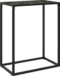  vidaXL Stolik konsolowy, czarny, 60x35x75 cm, szkło hartowane