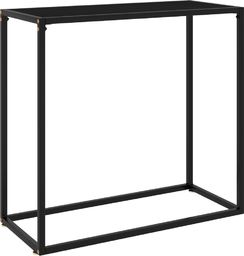  vidaXL Stolik konsolowy, czarny, 80x35x75 cm, szkło hartowane