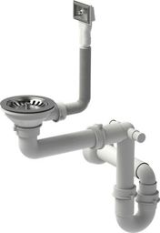 Syfon Quadron Odpływ zatyczkowy 3 1/2" z syfonem 1-komorowy stal szlachetna (STAL-pionowy), save space