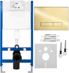 Stelaż Rea Stelaż zestaw podtynkowy do mis WC z przyciskiem H Light Gold