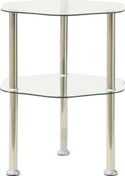  vidaXL 2-poziomowy stolik, 38x38x50 cm, przezroczyste szkło hartowane