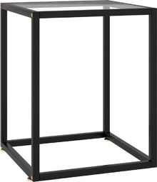  vidaXL Stolik herbaciany, czarny, szkło hartowane, 40x40x50 cm