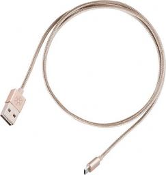 Kabel USB SilverStone USB-A - microUSB 1 m Złoty (52010)