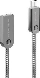 Kabel USB Somostel USB-A - microUSB 1 m Srebrny (SMS-BJ01)