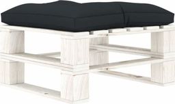  vidaXL Ogrodowy stołek z palet z antracytową poduszką, drewniany