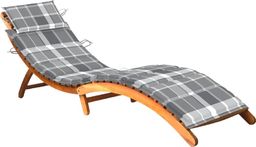  vidaXL Ogrodowy leżak z poduszką lite drewno akacjowe