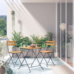 vidaXL 3-cz. zestaw składanych mebli bistro lite drewno akacjowe