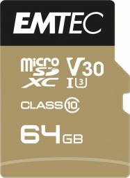 Karta Emtec Speedin Pro MicroSDXC 64 GB Class 10 UHS-I/U3 A1 V30 (ECMSDM64GXC10SP)