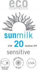 Eco Cosmetics Mleczko na słońce SPF 20 SENSITIVE z granatem i maliną 3 ml