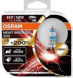 Carmotion Żarówki OSRAM H7 12V 55W PX26d Night Breaker +200%, 2 szt.