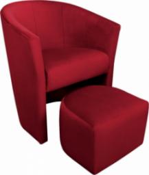  Atos Fotel CLUB z podnóżkiem MG31 czerwony