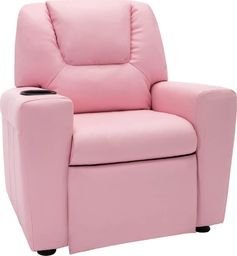  vidaXL Fotel rozkładany, obity sztuczną skórą, różowy