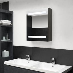  vidaXL Szafka łazienkowa z lustrem i LED, antracytowa, 50x14x60 cm