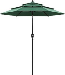  vidaXL 3-poziomowy parasol na aluminiowym słupku, zielony, 2 m