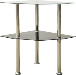  vidaXL 2-poziomowy stolik, 38x38x50 cm, przezroczyste i czarne szkło