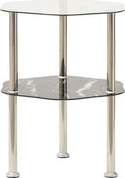  vidaXL 2-poziomowy stolik, 38x38x50 cm, przezroczyste i czarne szkło