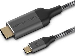 Kabel USB Pepper Jobs USB-C - HDMI 1.8 m Biały (PJ-C2H18M)