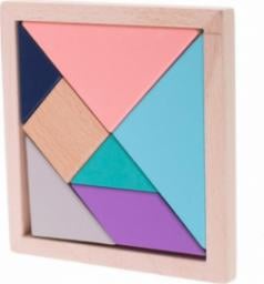  Ikonka Puzzle drewniane układnka logiczna klocki tangram