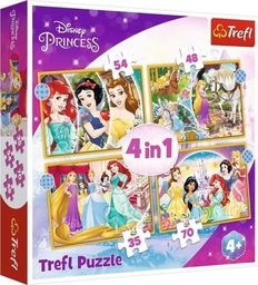  Trefl Puzzle 4w1 35,48,54,70el Szczęśliwy dzień. Księżniczki. Princess 34385 Trefl p8