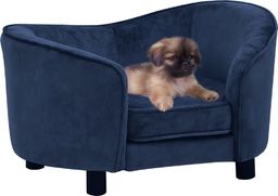  vidaXL Sofa dla psa, niebieska, 69x49x40 cm, pluszowa
