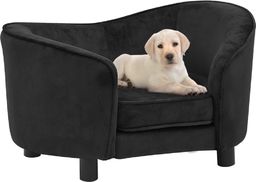  vidaXL Sofa dla psa, czarna, 69x49x40 cm, pluszowa