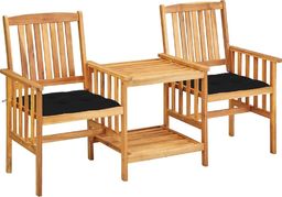  vidaXL Krzesła ogrodowe ze stolikiem i poduszkami, drewno akacjowe