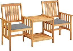  vidaXL Krzesła ogrodowe ze stolikiem i poduszkami, drewno akacjowe