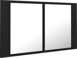  vidaXL Szafka górna z lustrem i LED 80cm czarna (804965)