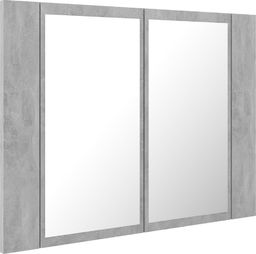  vidaXL Szafka górna z lustrem i LED 60cm szarość betonu (804960)