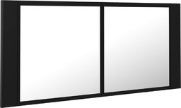  vidaXL Szafka górna z lustrem i LED 100cm czarna (804981)