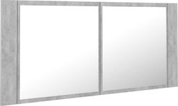  vidaXL Szafka górna z lustrem i LED 100cm szarość betonu (804984)