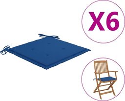  vidaXL Poduszki na krzesła ogrodowe kobaltowe 6 szt.