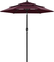  vidaXL 3-poziomowy parasol na aluminiowym słupku, bordowy, 2 m