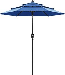  vidaXL 3-poziomowy parasol na aluminiowym słupku, lazurowy, 2 m