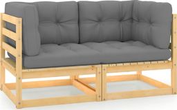  vidaXL 2-osobowa sofa ogrodowa z poduszkami, lite drewno sosnowe