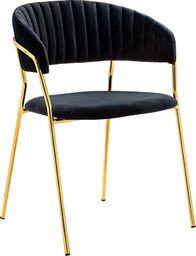  Elior Czarne krzesło pikowane w stylu glamour - Piano 2X