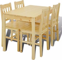  Elior Drewniany zestaw stół i 4 krzesła Ellen