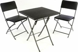  DLGTP Zestaw mebli polirattanowych składanych 2 krzesła + stół