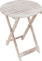  DLGTP Stół rozkładany białe drewno okrągłe 50cm średnicy