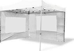  DLGTP Namiot ogrodowy 3x3 m ekspresowy, biały pawilon handlowy ze ściankami
