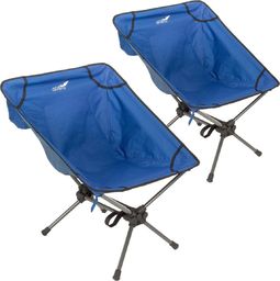  DLGTP Zestaw 2 krzeseł kempingowych Moonchair do 100 kg Fotel wędkarski niebieski