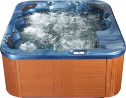 Wanna z hydromasażem Shumee Wanna ogrodowa z hydromasażem niebieska SANREMO
